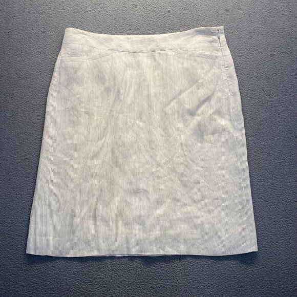 Theory Dresses & Skirts - Theory Womens Lined Ivory Mini Pencil Skirt Size 6 Zipper Pockets